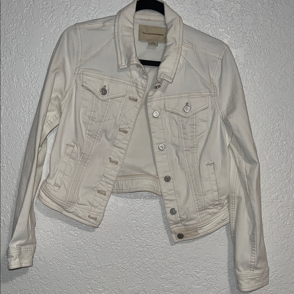 Pilcro and the Letterpress Off-White Jean Jacket